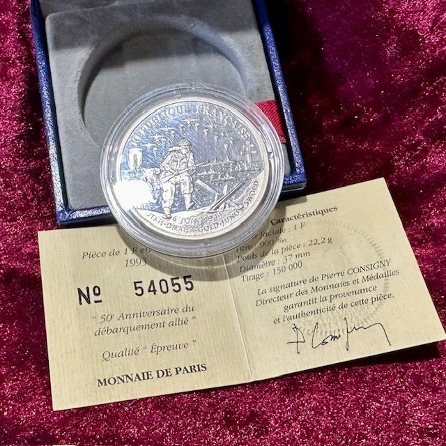 b2ap3_large_Silver-Coin-1- ***Cased Silver D-Day Coin*** - Armoury Antiques | Marlborough Antiques