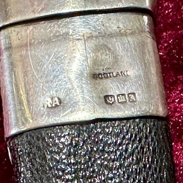 b2ap3_large_Armoury-Antiques-and-Militaria-Skean-Dhu-3 ***New In***A Civilian Wear c1950 Sgian Dubh with Solid Silver Mounts Previously Owned by 'Captain 'J. M. Davidson - 3rd Battalion Cameron Highlanders'. - Armoury Antiques | Marlborough Antiques