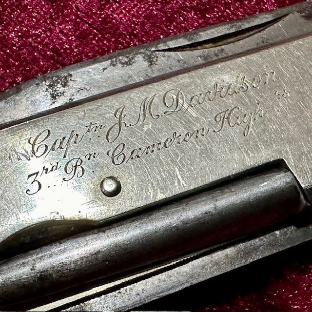 b2ap3_large_Armoury-Antiques-and-Militaria-Captain-Dawson-Knife-1 ***New In***A Rare and Interesting Military Large Pocket Knife Inscribed to 'Captain 'J. M. Davidson - 3rd Battalion Cameron Highlanders'. - Armoury Antiques | Marlborough Antiques