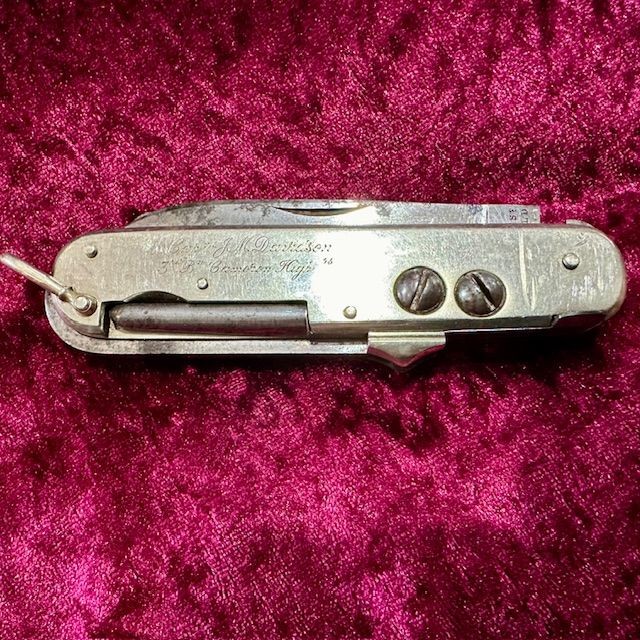 b2ap3_large_Armoury-Antiques-and-Militaria-Captain-Dawson-Knife-2 ***New In***A Rare and Interesting Military Large Pocket Knife Inscribed to 'Captain 'J. M. Davidson - 3rd Battalion Cameron Highlanders'. - Armoury Antiques | Marlborough Antiques