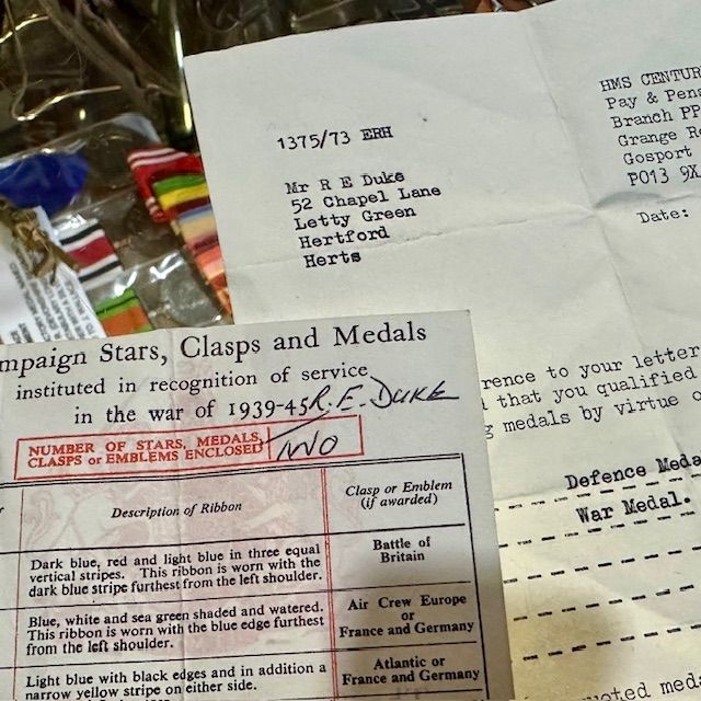 b2ap3_large_WW2-Medal-Grouping-6 ***New In***WW2 Naval Named Medal Grouping and Ephemera. - Armoury Antiques | Marlborough Antiques