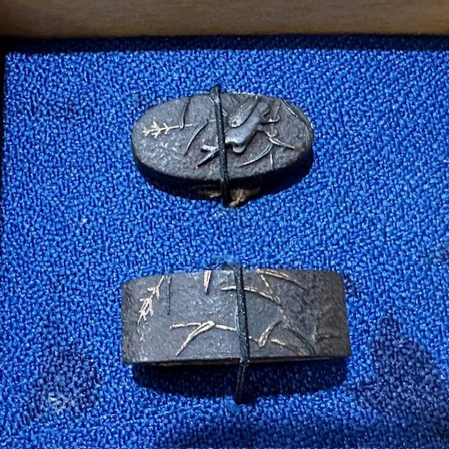 b2ap3_large_18th-Century-Wakizashi-Tsuba-Set-3 ***NOW SOLD***c1800 Wakizashi Sized Fuchi/ Kashira and Tsuba Set (Boxed). - Armoury Antiques | Marlborough Antiques