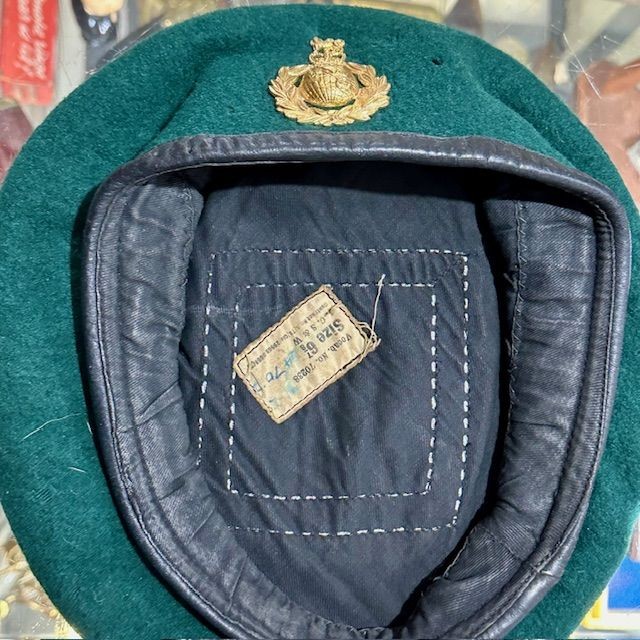 b2ap3_large_Falklands-Royal-Marines-Beret-2 ***New In***Rare Falklands War Period Royal Marine Green Beret - Direct Family Purchase. - Armoury Antiques | Marlborough Antiques