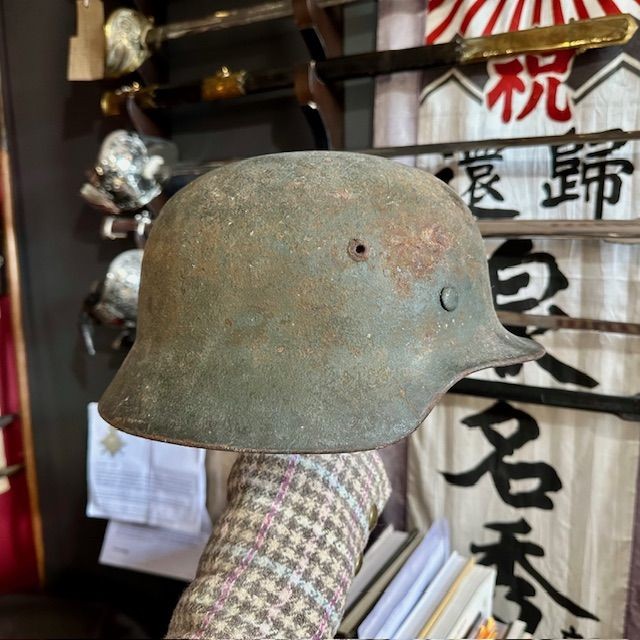 b2ap3_large_WW2-M40-Helmet-3 ***NOW SOLD***WW2 German M35 '1939' Dated, Maker Marked and Named Single Decal Helmet. - Armoury Antiques | Marlborough Antiques