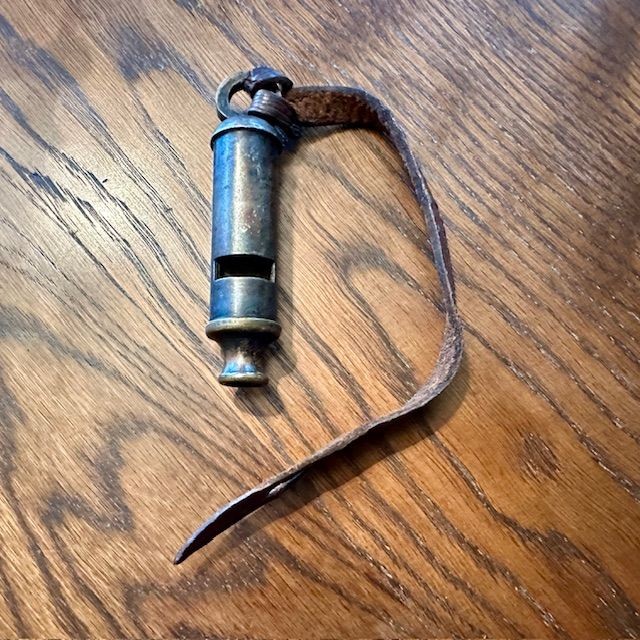 b2ap3_large_WW1-Tranch-Whistle-1 ***NOW SOLD***WW1 '1918' Dated and Maker Marked Trench Whistle with Original Leather Fob. - Armoury Antiques | Marlborough Antiques