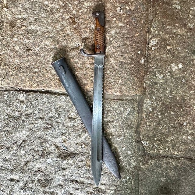 b2ap3_large_Butcher-bayonet-4 ***NOW SOLD***WW1 German S98/05 Saw Back Butcher Bayonet and Scabbard with Provenance. - Armoury Antiques | Marlborough Antiques