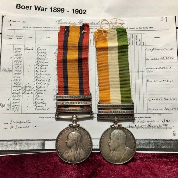 b2ap3_large_Boer-War-Medal-Pair-1_585x585 ***New In***Boer War Pair of Medals - QSA (3 Bar) and KSA (2 Bar) Medals. - Armoury Antiques | Marlborough Antiques