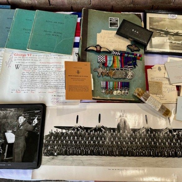 b2ap3_large_DFC-Medal-Group-3_585x585 ***LOOK***Unique DFC Double MID Lancaster Bomber Squadron Leader Medal and Ephemera Grouping! - Armoury Antiques | Marlborough Antiques
