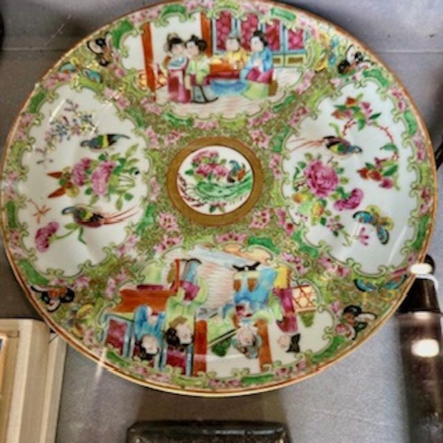 b2ap3_large_c1880-Cantonese-Rose-Famille-Plates-1 ***New In***Set of 6 Antique c1880 Chinese Cantonese Famille Rose Plates. - Armoury Antiques | Marlborough Antiques