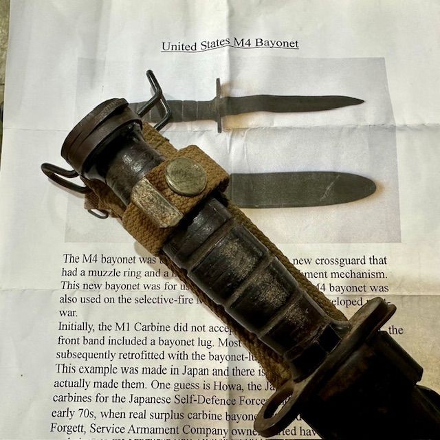 b2ap3_large_US-M4-Knife-1 ***New In***Siamese Type 45 Bayonet and a US M4 (1940-1950). - Armoury Antiques | Marlborough Antiques