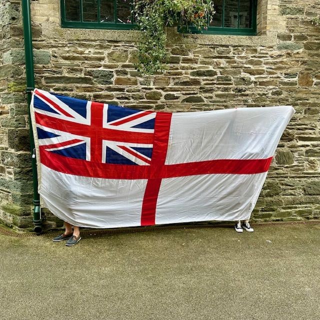 b2ap3_large_HMS-Sheffield-Flag-2 ***New In***HMS Sheffield 4X2 Metre Flag. - Armoury Antiques | Marlborough Antiques