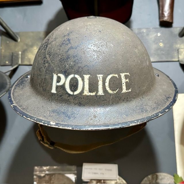 b2ap3_large_WW2-Poilce-Helmet-1 ***NOW SOLD***A WW2 1939 Dated and Maker marked Police Brodie Helmet. - Armoury Antiques | Marlborough Antiques