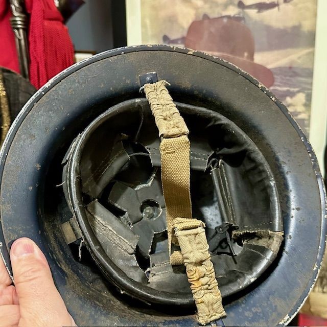 b2ap3_large_WW2-Poilce-Helmet-2 ***NOW SOLD***A WW2 1939 Dated and Maker marked Police Brodie Helmet. - Armoury Antiques | Marlborough Antiques