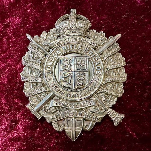 b2ap3_large_Solid-Siver-Helmet-Plate-1 ***A Superb Quality London Rifle Brigade Solid Silver Helmet Plate*** - Armoury Antiques | Marlborough Antiques