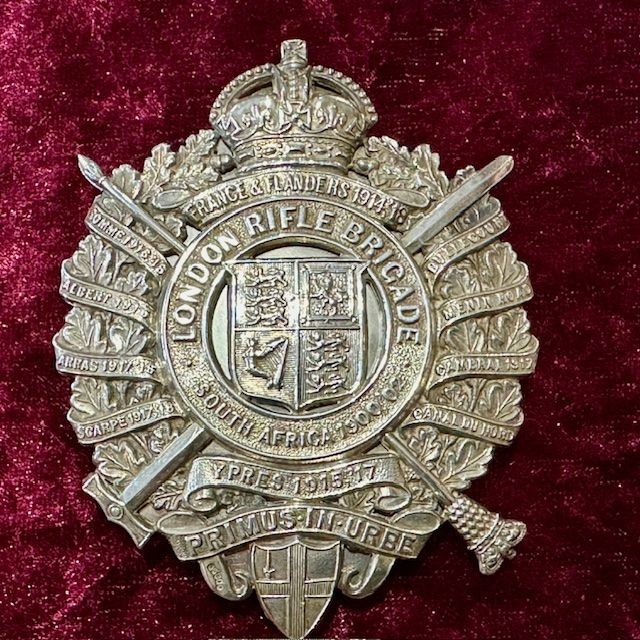 b2ap3_large_Solid-Siver-Helmet-Plate-2 ***A Superb Quality London Rifle Brigade Solid Silver Helmet Plate*** - Armoury Antiques | Marlborough Antiques