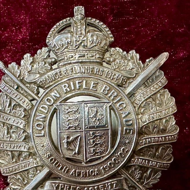 b2ap3_large_Solid-Siver-Helmet-Plate-6 ***A Superb Quality London Rifle Brigade Solid Silver Helmet Plate*** - Armoury Antiques | Marlborough Antiques