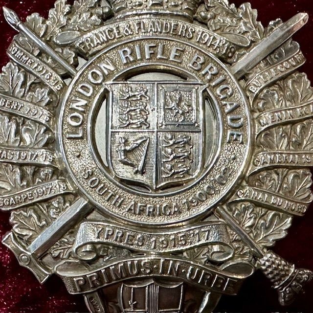 b2ap3_large_Solid-Siver-Helmet-Plate-7 ***A Superb Quality London Rifle Brigade Solid Silver Helmet Plate*** - Armoury Antiques | Marlborough Antiques