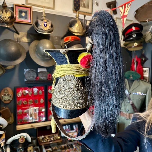b2ap3_large_Edwardian-Lancers-Helmet-1 ***New In***A Rare and Superb Edwardian (1901-1910) 16th Lancers Dress Cap/ Helmet. - Armoury Antiques | Marlborough Antiques