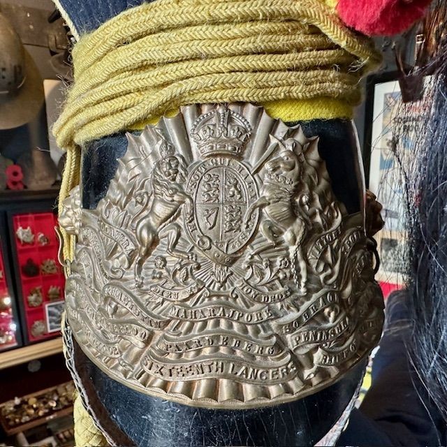 b2ap3_large_Edwardian-Lancers-Helmet-3 ***New In***A Rare and Superb Edwardian (1901-1910) 16th Lancers Dress Cap/ Helmet. - Armoury Antiques | Marlborough Antiques
