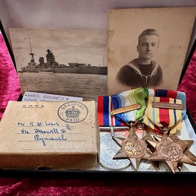 b2ap3_large_WW2-HMS-Rodney-Medal-Group-2 A Rare and Superb WW2 HMS Rodney Medal Grouping. - Armoury Antiques | Marlborough Antiques