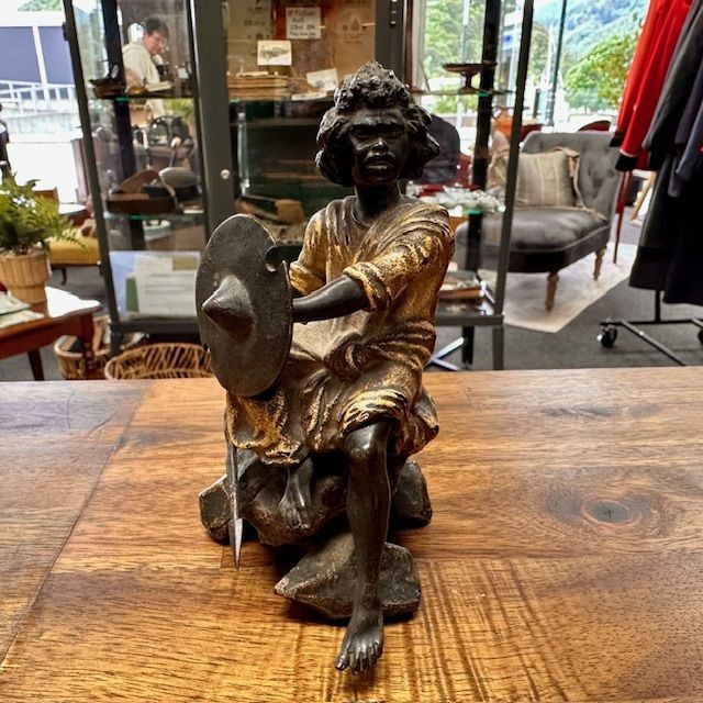 img_large_Blackamore-1 c1880 Franz Bergmann Figure Cold Cast of a Sudanese Beja Tribesman - Battle of Omdurman period (1898). - Armoury Antiques | Marlborough Antiques