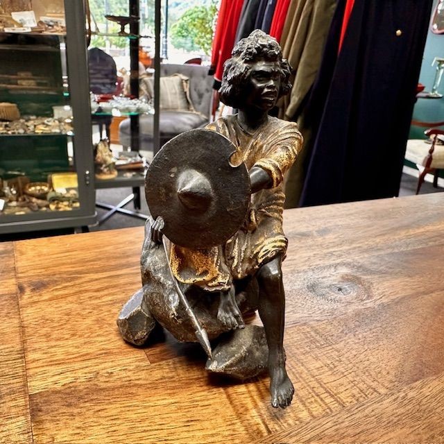 img_large_Blackamore-2 c1880 Franz Bergmann Figure Cold Cast of a Sudanese Beja Tribesman - Battle of Omdurman period (1898). - Armoury Antiques | Marlborough Antiques